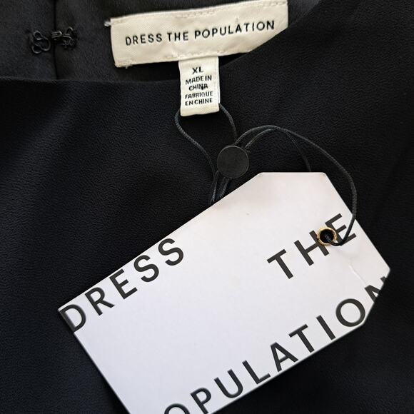 NEW Dress the Population Paola Fit & Flare Long Sleeve Mini Dress Size XL Party - Picture 9 of 12